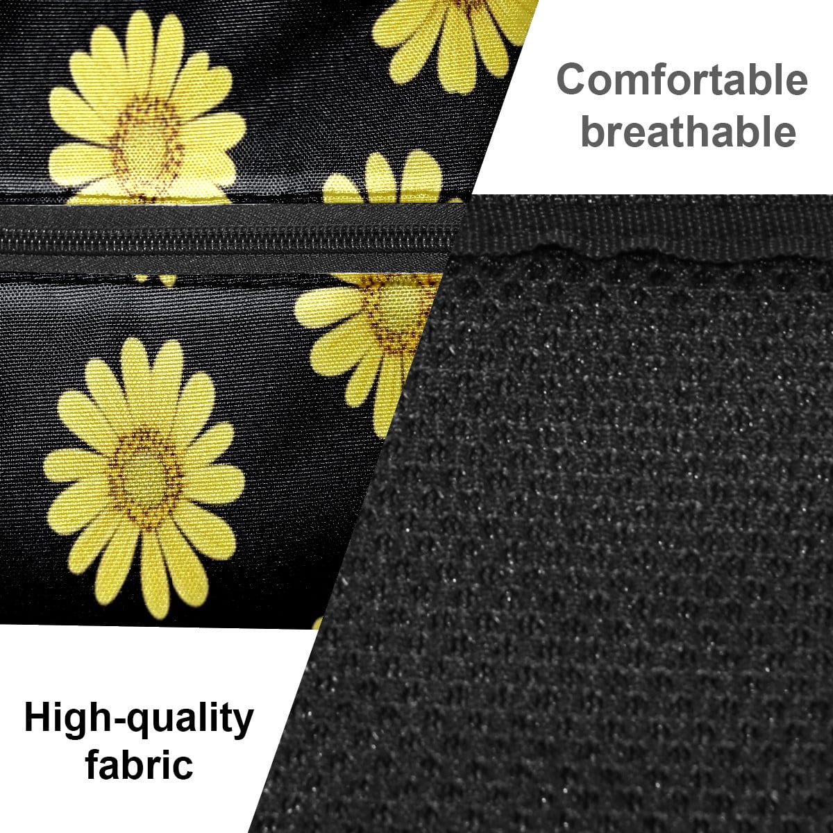 Pickleball Bags for Men Women Pickleball Backpack with Large Capacity Lightweight Adjustable Pickleball Sling Bag Hold Paddles, Balls, Accessories Yellow Flower Pattern