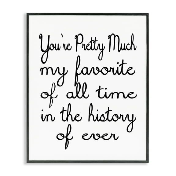 Stupell Industries Favorite Of All Time Text & Numbers Painting Black Framed Art Print Wall Art, 11 x 14