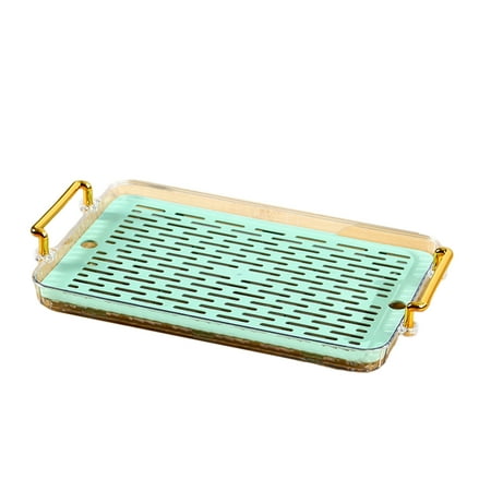

Hloma Serving Tray Hollow Draining Board Nordic Style Water Cup Coffee Mug Storage Shelf for Office