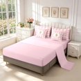 thumbnail image 3 of Manfei Geometric Check 7 Pieces Full Size Bedding Sets,Cozy Christmas Full Size Bed in a Bag,Pink,Pink Reversible, 3 of 7