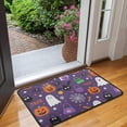 thumbnail image 2 of Happy Halloween Pumpkin Non Slip Washable Door Mat Horror Pumpkin Ghost Doormat Retro for Entry Floor Mat Set Living Room Bedroom Bathroom Crystal Velvet 30x17 Inches, 2 of 7