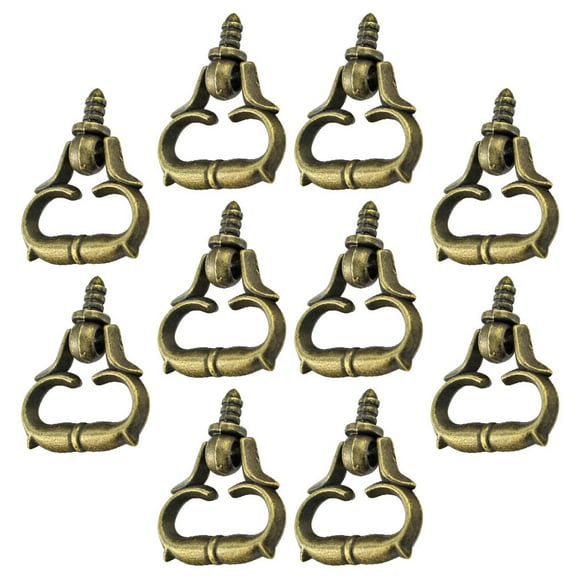 Golden Zinc Alloy Door Handles for Furniture Decor Retro Style 10pcs Small Cabinet Pullers