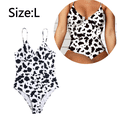 thumbnail image 2 of Women's Plunge Neck Cross Back High Cut One Piece Bathing Suits Swimsuit, 2 of 7
