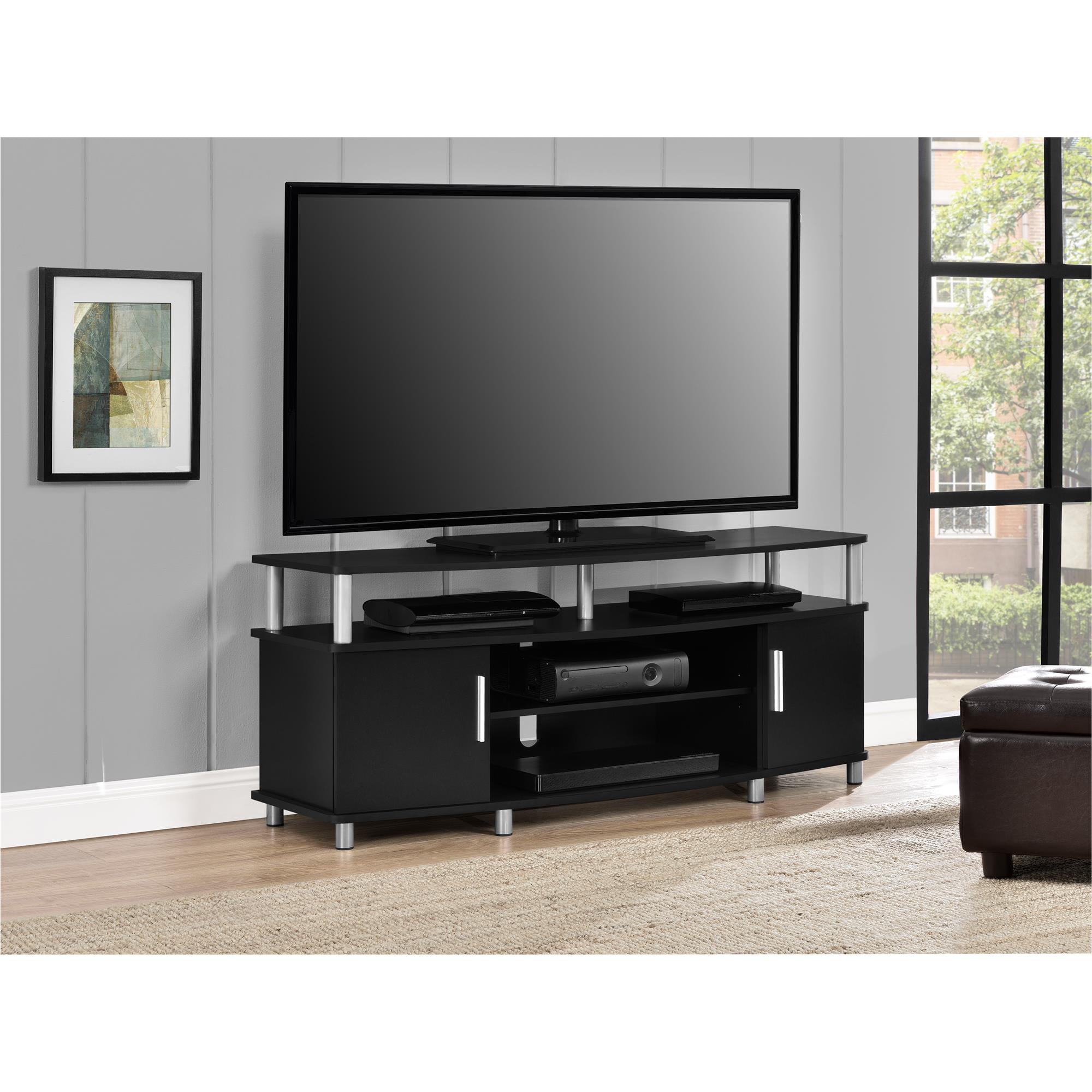 Carson Tv Stand For Tvs Up To 50 Multiple Finishes Black And Cherry Walmart Com Walmart Com