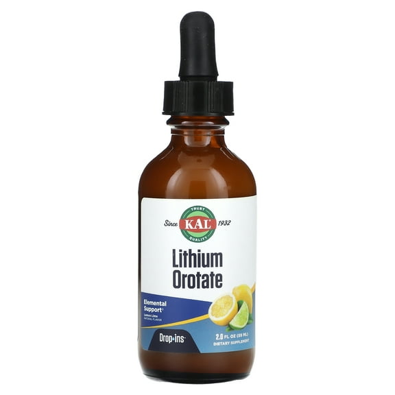 Kal Lithium Orotate Drops Lemon Lime 2 fl oz Liquid