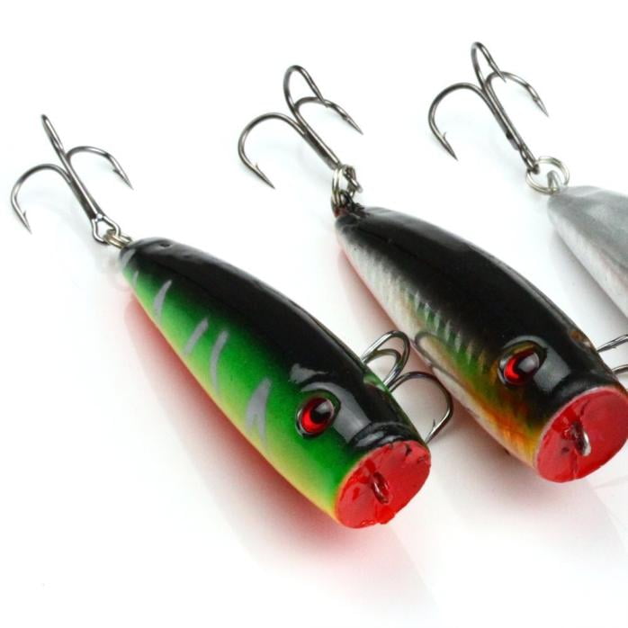 5pc 7cm Fishing Topwater Floating Popper Poper Lure Hooks BaitT75 5pc 7cm Fishing Topwater Floating Popper Poper Lure Hooks BaitT75