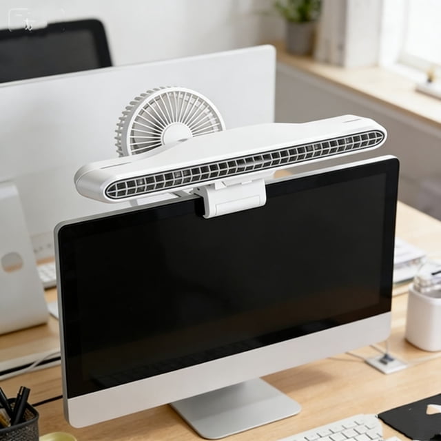 Klonfd Clip On Fan USB Fan Clip On Computer Small Screen Fan Vertical Use Fan Screen Hanging Fan Screen Fan