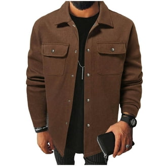 Genuine Dickies Men's Buffalo Twill Overshirt with Sherpa Collar