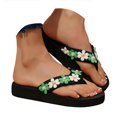 thumbnail image 1 of Dakaela Sandales de Plage pour Femmes à Semelle Compensée Plateforme Sandales à entre-Doigts Mariage Nuptiale Fleur Chaussures d'Été Vert 8.5, 1 of 8
