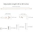 thumbnail image 3 of eTeckram 5/8" Single Curtain Rod with Royale Finials,Weathered White,28‘’-48‘’, 3 of 6