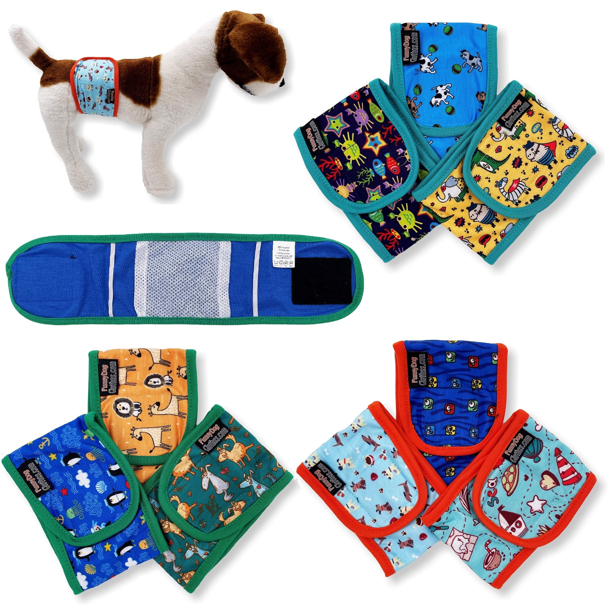 Pack of 3 Dog Belly Band Puppy Diapers Male Boy Belly Wrap Reusable Washable for Small Dog