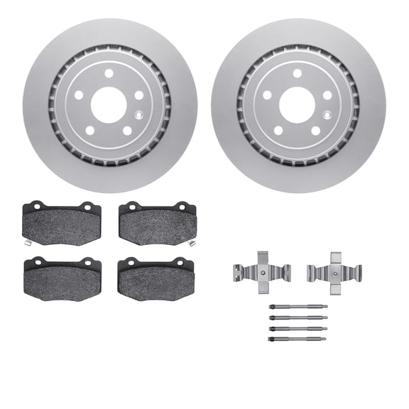 Dynamic Friction Company Rear Geospec Brake Rotors with 5000 Advanced Brake Pads includes Hardware 4512-47117