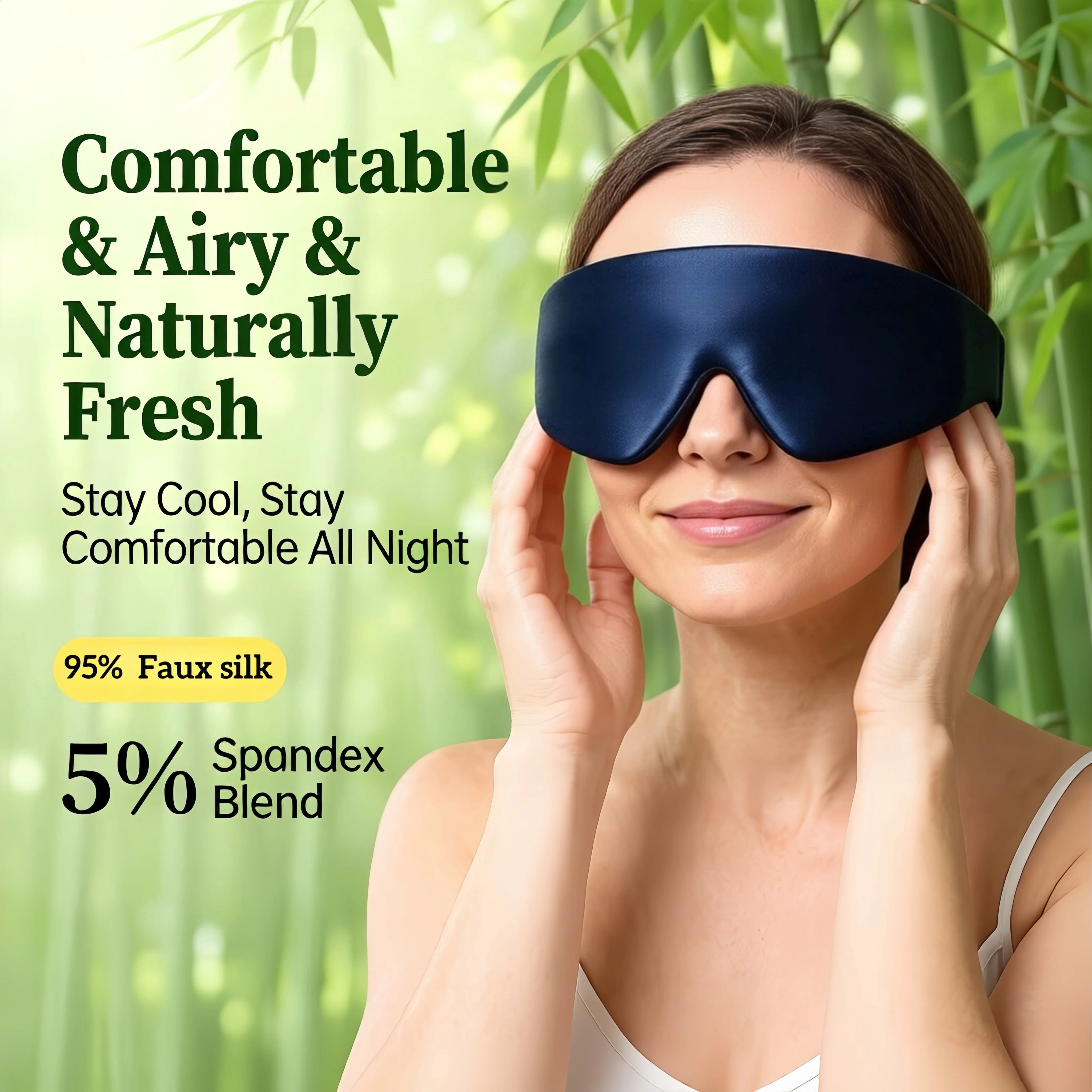 FACEMOON Sleep Headphones with Ice-feeling Extra Soft Modal Lining 100% Blackout Eye Mask Ultra-thin Design