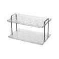 thumbnail image 2 of 2-Tier Clear Plastic Bathroom Counter Organizer | Stackable Vanity Storage Rack for Cosmetics | 11x9x7 Inches White or Black Countertop Shelf, 2 of 6