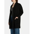 thumbnail image 5 of Time and Tru Women's and Women's Plus Fuzzy Open Front Cardigan Sweater, Midweight, Sizes XS-4X, 5 of 5