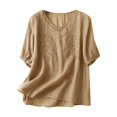 thumbnail image 1 of Pisexur Hauts pour Femmes T-Shirts Décontractés à Manches Courtes à Col Rond d'Été Amples Blouse, 1 of 9