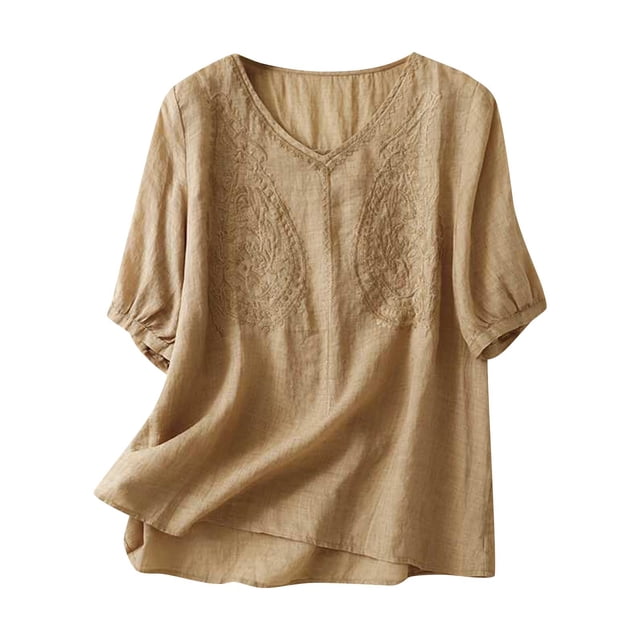 Pisexur Hauts pour Femmes T-Shirts Décontractés à Manches Courtes à Col Rond d'Été Amples Blouse