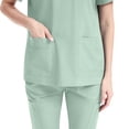 thumbnail image 4 of Niaahinn Women's Medical Scrubs Set - Quick Dry V-Neck Top with Pants, Multiple Pockets, Adjustable Drawstring, 10 colors, 4 of 7