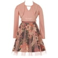thumbnail image 1 of Little Girls 2 Pieces Set Floral Bolero Jacket Holiday Party Flower Girl Dress Rose 4 (2J1K47S), 1 of 5