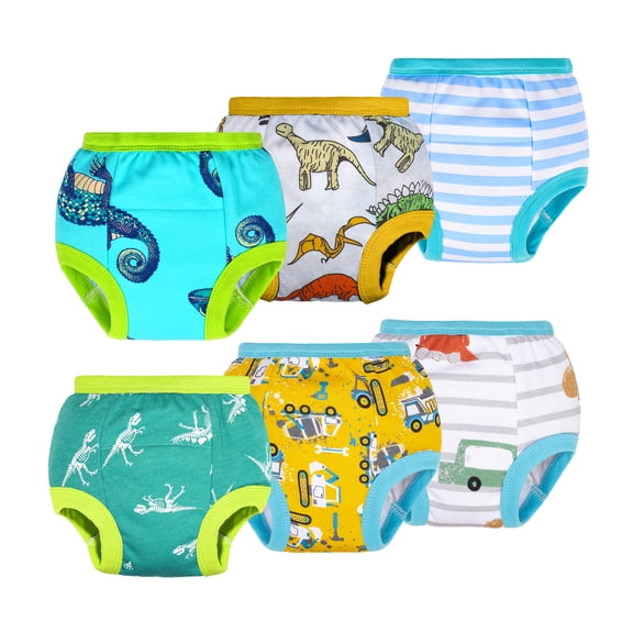 BIG ELEPHANT Baby Boys Potty Training Pants, Toddler Solid Color Training Underwear, 4T