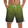 thumbnail image 7 of Ceisia Men's Gradient Print Elastic Waist Drawstring Pocket Quick-Drying Beach Shorts Swim Trunks Green Gifts for Father 1X, 7 of 7