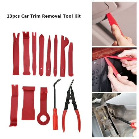 Bojo Trim Panel Tools 13Pcs Universal Car Door Panel Trim Dashboard Clips Pliers Fastener Removal Tools Kit, Car Trim Removal, Door Removal Tool ()