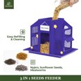 thumbnail image 4 of Kingsyard Metal Wild Bird Feeder House for Outdoor Hanging with Triple Feeders, Weatherproof, Purple, 4 of 7