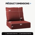 thumbnail image 2 of Giantfurnni Luxury Outdoor Deep Seat Cushion 22 X 24 X 6 inch Replacement Cushions for Patio Furniture, Red, 2 of 9