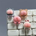 thumbnail image 3 of CIYISON Pink Piggy Rabbit Cats Bear Butt 3D Keycap Artisanal ESC ABS Keycap for Mechanical Keyboards, 3 of 10
