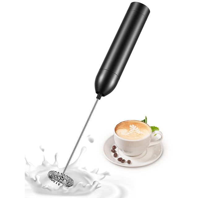 Espumador de leche de mano, máquina de espuma eléctrica para café Espumador, batidor a batería, batidor de bebidas