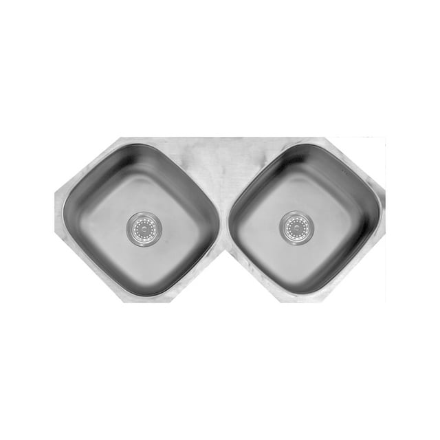 Tarja Doble Submontar en Esquina EB Técnica CSE110 Acero Inox Satinado 52 x 100 cm