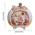 thumbnail image 2 of Ouuluon 2D Cute Ghost Pumpkin Mini House Light Ornament, Fall Halloween Miniature Scene Decor for Desktop Display, 2 of 6