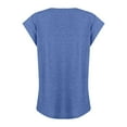 thumbnail image 5 of Femmes Tops Mode Femmes Solide Couleur Cap Manches V Cou Décontracté en Vrac Manches Courtes T-Shirt Top Armée Vert L, 5 of 5