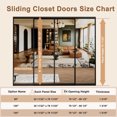 thumbnail image 4 of 48'' x 80'' Bypass Sliding Closet Door,Tempered Clear Glass & Black Aluminum Frame, Pre-assembled Door Panels for Easy Installation, 4 of 8