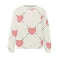 thumbnail image 4 of VALMASS Chandails en Molleton de la Saint-Valentin pour Femmes Graphique Manches Longues Col Rond Hauts Mode Décontractée Pull Ample Blouses (L, Blanc), 4 of 4