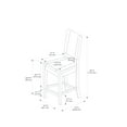 thumbnail image 3 of Linon Milano Full Back Wood Counter Stool, 24" Seat Height, Medium-Dark Walnut Finish Finish with Cream Fabric, 3 of 3