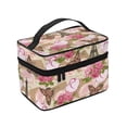 thumbnail image 4 of Yiaed Rose Flowers Print Makeup Bag Travel Cosmetic Bags for Women Girls Zipper Pouch Makeup Organizer, 4 of 4