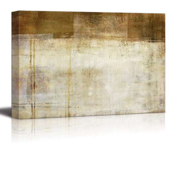 wall26 - Brown Stripes Transitioning to Silver with a Grungy Texture Over It - Canvas Art Home Art - 12x18 inches