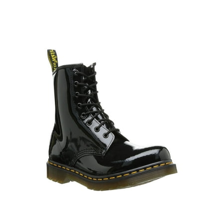 Dr. Martens Womens 1460W Patent Leather Ankle Combat Boots