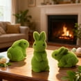 thumbnail image 5 of 3Pcs Artificial Moss Bunny Ornaments Easter Decorations Artificial Flocked Rabbits Moss Bunny Furry Flocked Animal Ornaments Rabbits Easter Decoration Easter Décor for an Easter Gift Celebration, 5 of 6