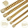 thumbnail image 2 of Gold Plated Cuban Link Chain Necklace for Men Women Stainless Steel Jewelry, 2 of 9