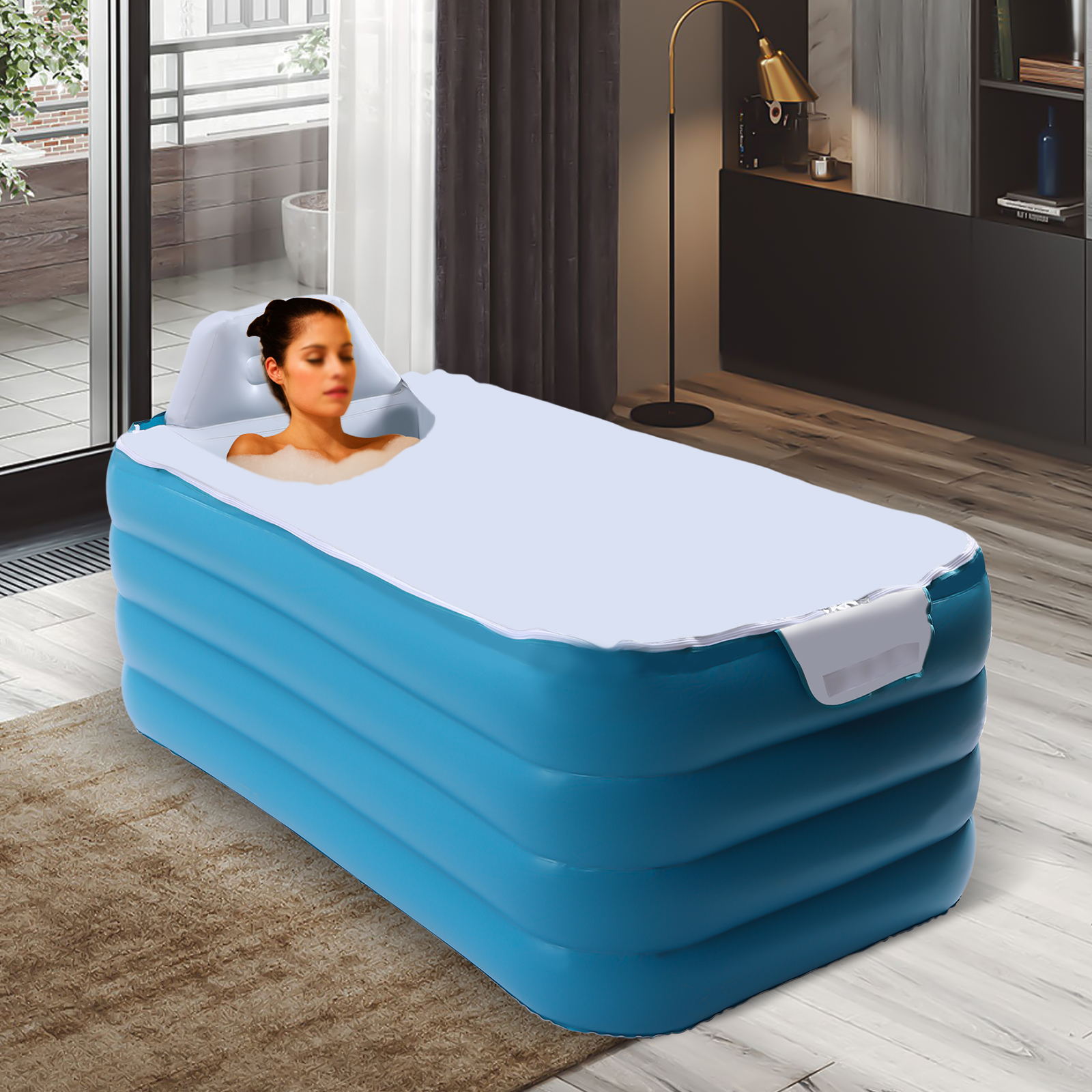 Wuzstar Inflatable Adult Bath Tub Foldable Freestanding Blow Up Bathtub