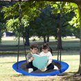 thumbnail image 6 of 43" Saucer Tree Swing 700lbs Round Swing For Kids,Waterproof 360 Rotate, w/ 1 Swivel,2 Adjustable Ropes&2 Hanging Straps,Easy To Install,Outdoor Backyard Playground,Blue, 6 of 8