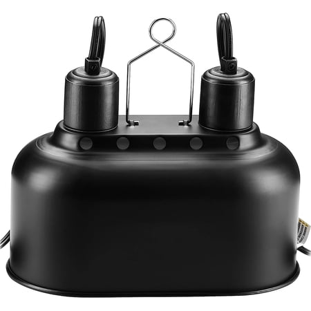 Simple Deluxe Reptile Lamp Fixture Aluminum Dome Light Dual Deep Cap Integration Design Heat-Lighting Lamp