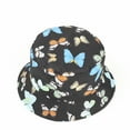 thumbnail image 4 of Xfvqtps Womens Bucket Hat Summer Sun Protection Fashion Butterfly Print UV Protection Sunshade Outdoor Beach Sun Hat Fisherman Cap Black, 4 of 9
