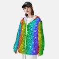 thumbnail image 5 of Sigee Glitter Rainbow Print UPF50+ Men's Sun Protection Hoodie Shirt SPF UV Shirt Long Sleeve Fishing Outdoor Lightweight, S-3XL, 5 of 9