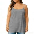thumbnail image 6 of Busydd Plus Size Tops for Women Casual Oversized Solid Color Sleeveless Womens Tank Tops Round Neck Spaghetti Straps Camisole Tops for Women with Pockets 3XL, 6 of 6