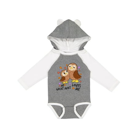 

Inktastic My Great Aunt Loves Me- cute owl family Gift Baby Boy or Baby Girl Long Sleeve Bodysuit