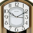 Bulova Battery Operated Golden Music Chime Wall Clock with K9 Crystal