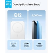 Anker Nano Power Bank, Ultra-Slim 5,000mAh Magnetic Wireless Charging Battery, Qi2 Certified 15W Max MagSafe-Compatible Portable Charger, Ergonomic Design, Compatible for iPhone Air/17/16 Series